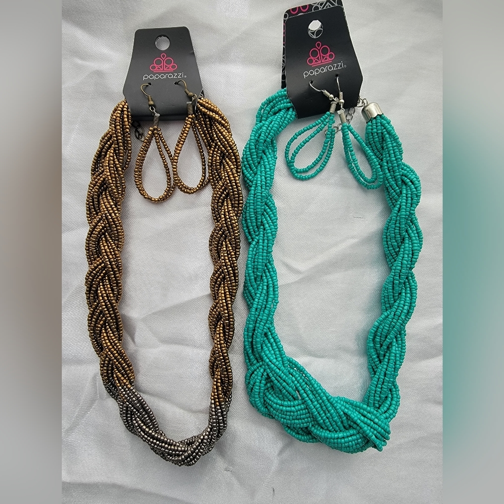 Bundle: Set of 2 Rope Necklaces with Earrings